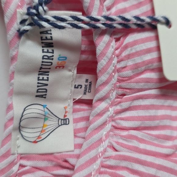 Adventurewear360 Pink Seersucker And Ruffled Lace Outfit Kids Size 5 NWT - Picture 4 of 9